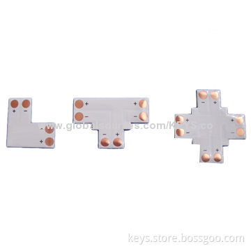 LED strip accessories, connector/connection head with 8mm 2-pin LED strip, T/L shape, free welding